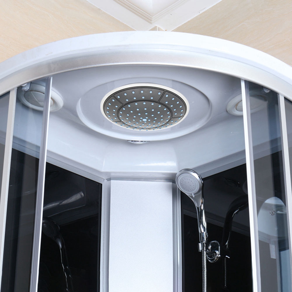 ABKM Hot 1Pcs 25Cm Plastic Round Shape Rainfall Powered Shower Room Top Shower Roof Head Nozzle Cabin Accessories Single Head