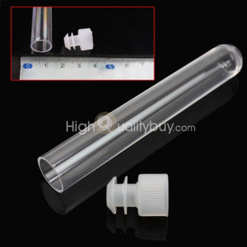 25pcs/Lot Clear Plastic Empty Test Tube with White Caps Stoppers U-Shaped Bottom Long Transparent Container Lab Supplies 7.5*1.2