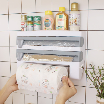 Kitchen Cling Film Cutting Holder Sauce Bottle Tin Foil Paper Storage Rack Paper Towel Holder Kitchen Organizer