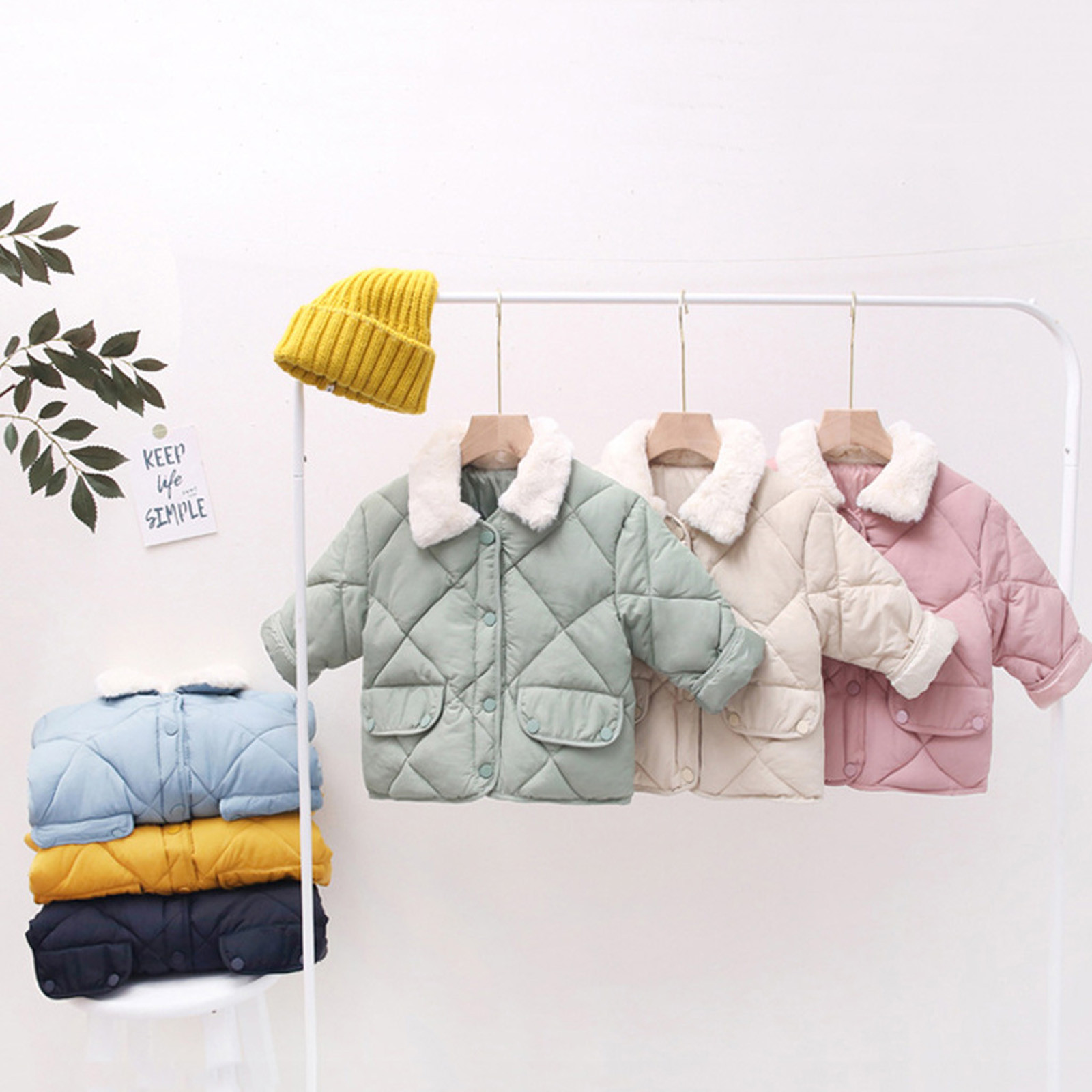 Kids Winter Solid Fleece Coat Kids Girls Baby Winter Fleece Coat Jacket Solid Outwear Padded Clothes vetement baby fille hiver