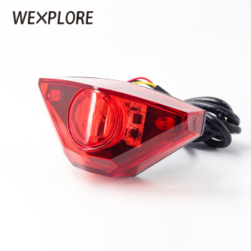 WEXPLORE Ebike Brake Rear Light Electric Bicycle Tail light Input DC6V 12V 24V 36V 48V 60V 72V LED Ebike Rack Light E bike Lamp