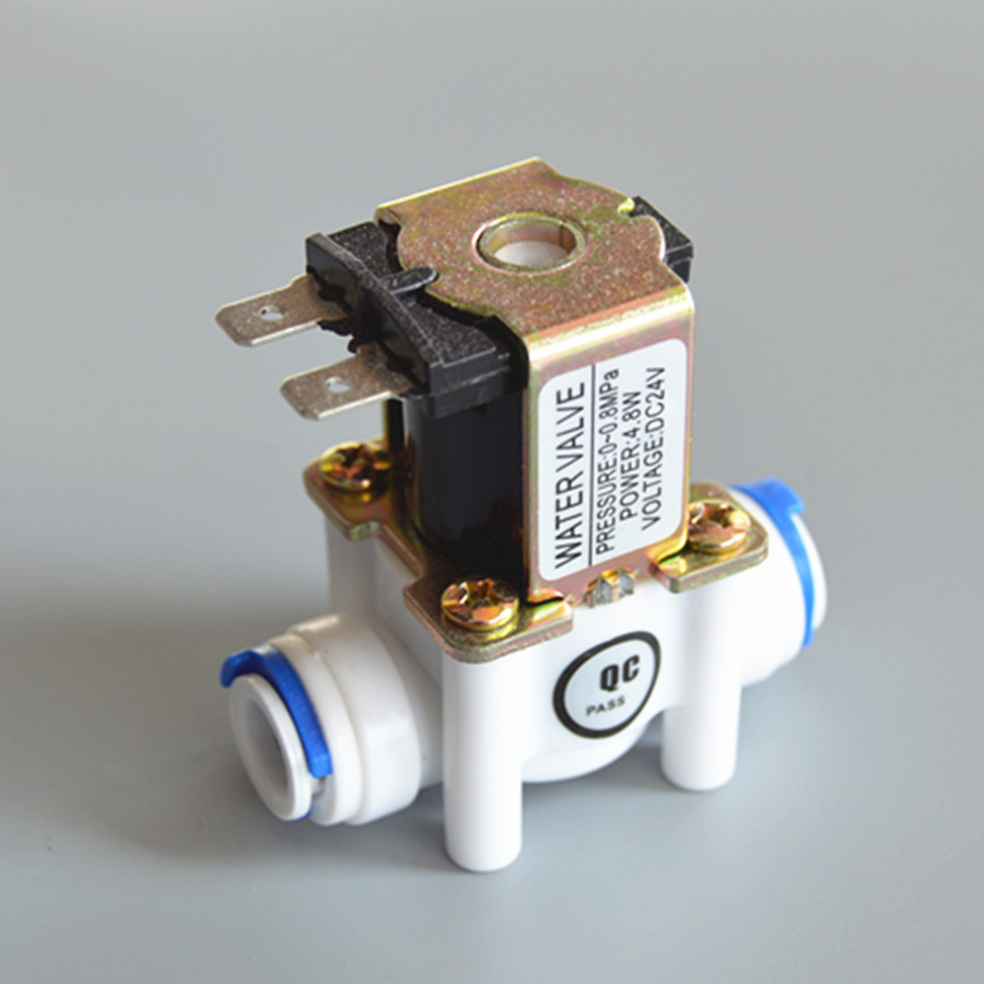 Free shipping 24Vdc New plastic solenoid valve water valve Normally closed 3/8" ID9.5mm RO water purifier parts