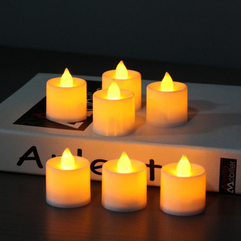 12Pcs Multicolor LED Tea Light Candles Realistic Battery-Powered Flameless свечи For Home Bedroom Party Wedding Festival Decor