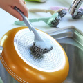 Kitchen Accessories Long Handle Cleaning and Lengthening Handle Brush Pan Handle Stainless Steel Wire Ball Cleaning Brush
