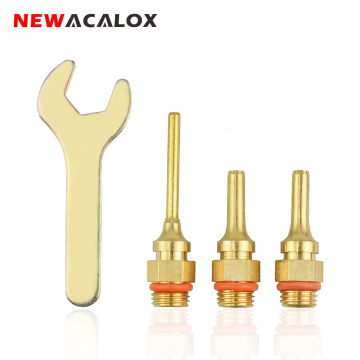 NEWACALOX Large Diameter Hot Melt Glue Gun Nozzle 1.5x55mm 2.0x38mm 3.0x38mm 3PCS/lot High Quality Steel Material