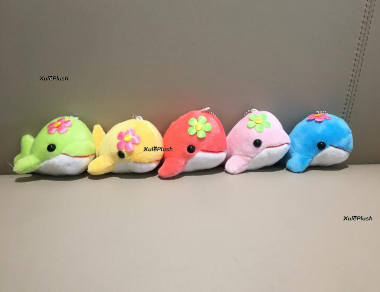 Candy Colors - Cute 9CM Approx. Sweet Dolphin Plush Toys , Key chain Plush TOY , Stuffed Dolphin Gift Toys DOLL