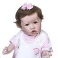 NPK 55CM Saskia popular reborn doll bebe girl reborn toddler full body soft silicone flexible handmade collectible doll