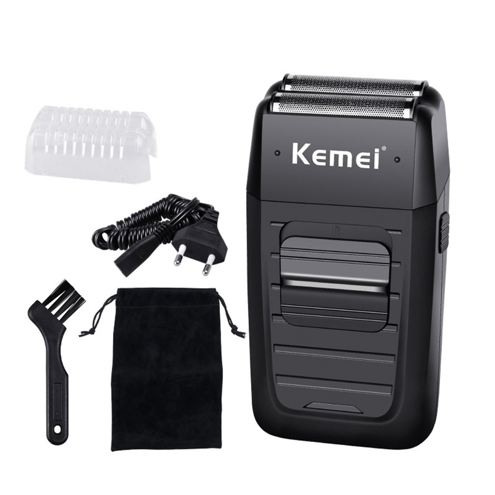 KEMEI Reciprocating Electric Razor Portable Household Beard Trimmer Rechargeable With Double Knife Head,Electric Shaver For Men