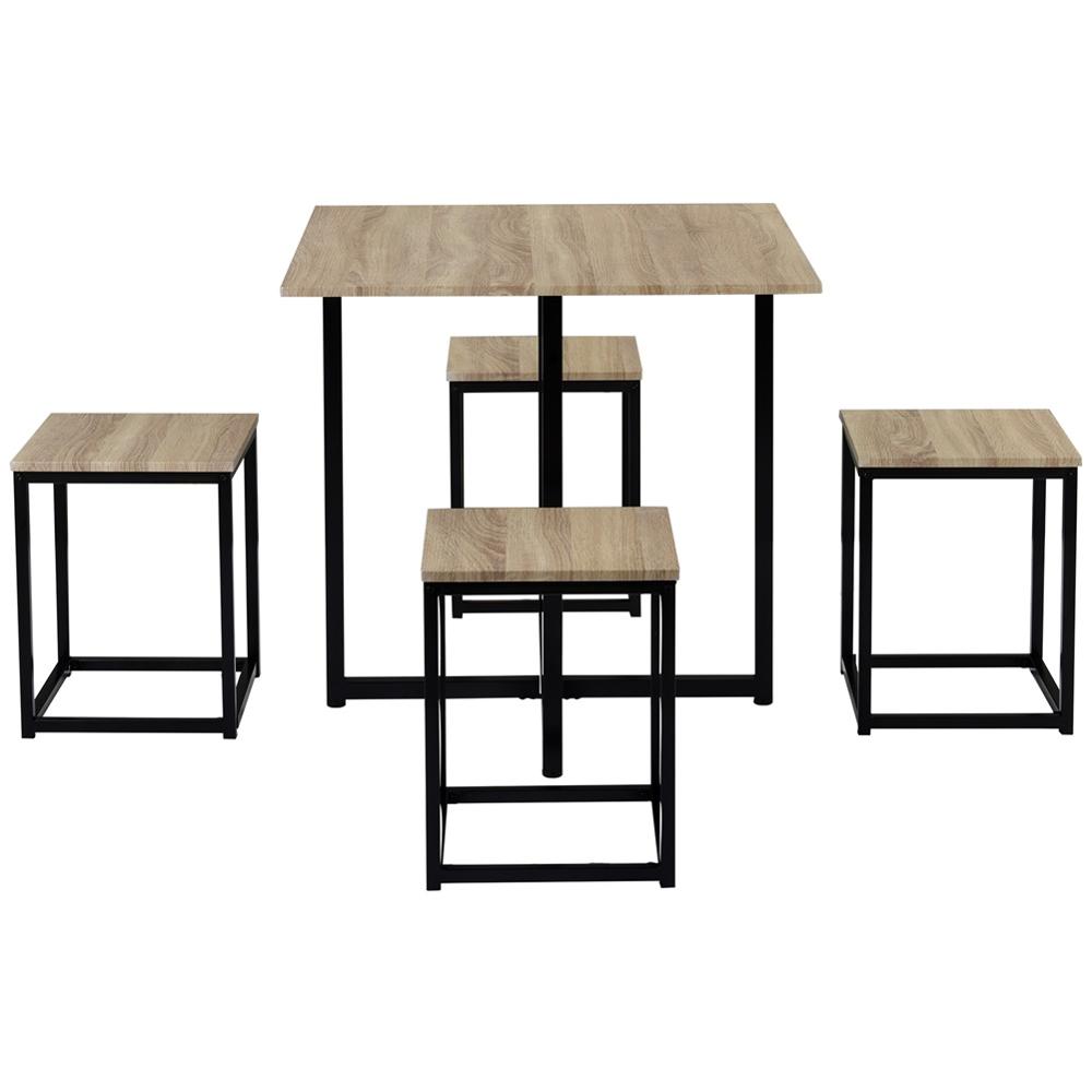 Dining Table Set Bistro Bar Table Set with 4 Bar Stools Furniture for Home Living Room Dining Room Furniture Industrial Style