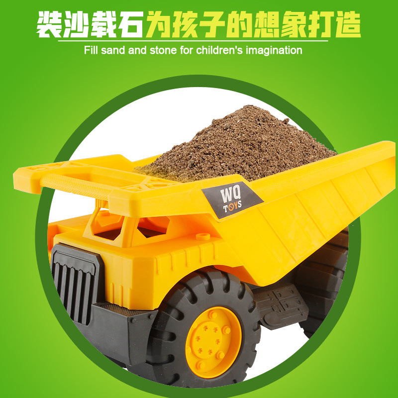 Baby Classic Simulation Large Engineering Suit Car Fall Resistance Toy Excavator Model Bulldozer Drilling Truck Gift for Boy