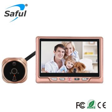 Saful 4.3' LCD Peephole Camera Viewer Door Eye Doorbell 120 Degree Motion Detection Doorbells Video Peephole with Night Vision