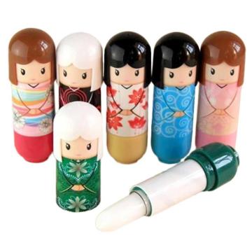 Cute Japanese Doll Kimono Shell Moisturizing Repairing lip Balm Protector