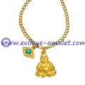 Gold Plated Rowe Buddha And Evil Eye Pendant Necklace