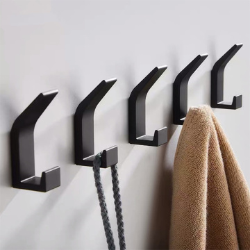 Double Hook Black White Towel Hook For Bathroom Clothes Hook For Bedroom Robe Hook Coat Hook For Livingroom Kitchen Accessories