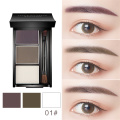 3 Colors Eyebrow Powder Makeup Palette Waterproof Shade for Eyebrow Enhancer Cosmetic Brush Mirror Box Make Up Tools Set