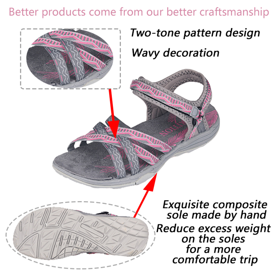 GRITION Sandals Women Summer Outdoor Casual Flat Print Ladies Comfortable Breathable Shoes 2020 New Female Beach Fashion Party