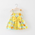 Baby Girl Dress Bow Lemon Print Infant Toddler Outfit Sleeveless Princess Dress Summer Baby Girl Clothes Girls Vestidos 0-24M