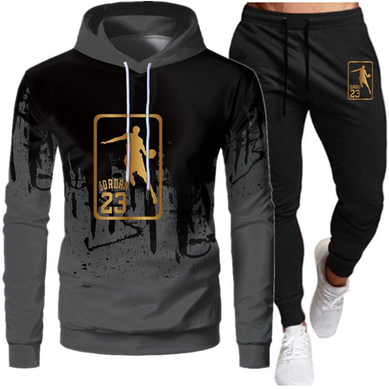 2020 new men's hooded sweater Suit Jordan 23 sportswear pullover sweater hoodie + sweatpants jogging men's casual sportswear