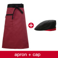 High Quality restaurant Hotel chef cap cotton waiter chefs hat + apron work clothes apron chef uniform chef works