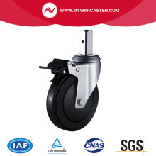 4" Medical wheel Casters Swivel with brake PU wheel with PP core Ball Bearing Bolt Stem Caster