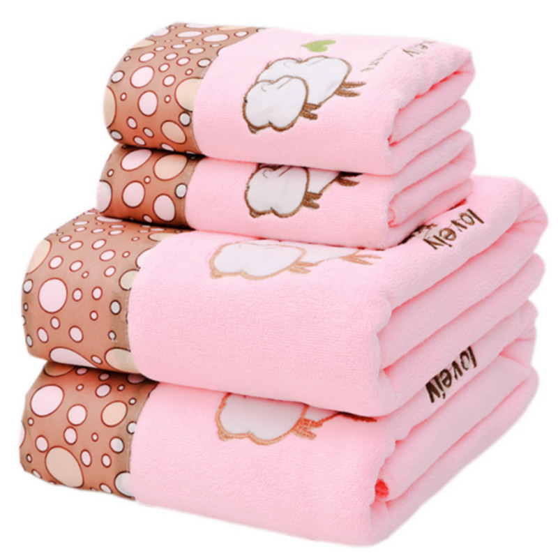 bath towels for adults Towel Bath Towel Set Microfiber Lace Embroidered Cartoon Soft Absorbent Adult Men and Women beach towels