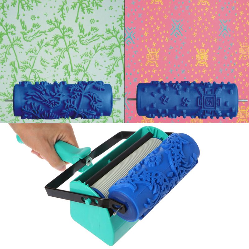 1PCS 5" Wallpaper Decoration Patterned Roller Embossed Paint Rubber Roller Sleeve Wall Texture Stencil Brush 3D Pattern Decor