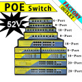 POE Gigabit switch 52V 5/6/8/10/11/16/24 port POE Switch for IP camera 250 meters lightning protection Internal Power Supply