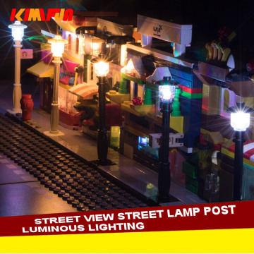 Light Street Lamp Post DIY MOC Building Blocks Bricks Colorful LED Light emitting Compatible Block Tools for Models Kids Toys