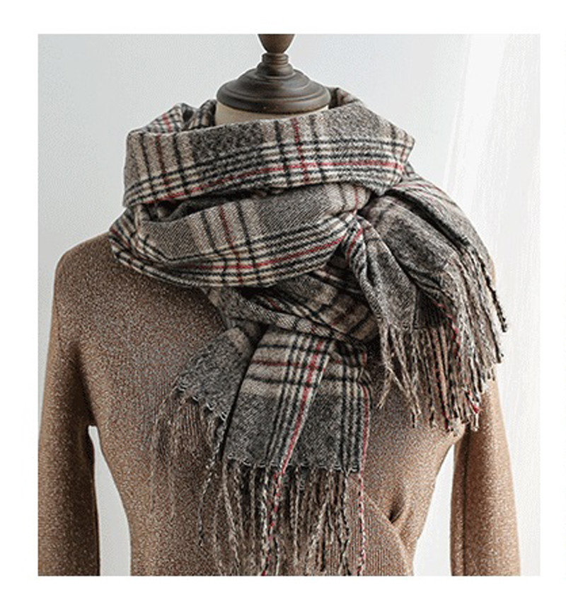 Autumn Winter Warm Cashmere Scarf Popular Plaid Ladies Scarf Tassel Long Casual Lady Scarf Fashion Warm Shawl Scarves