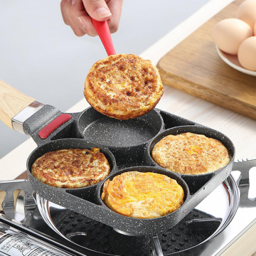 1PC Four-hole Omelet Pan For Eggs Ham Temperature Instruction Frying Pans Non-stick No Oil-smoke Kitchen Cooking Bacon Pan Hot