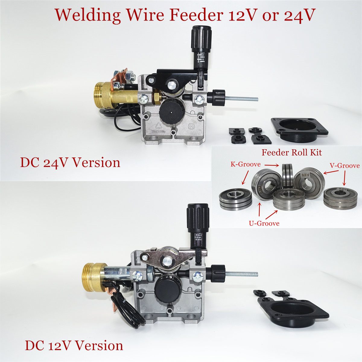 Welding Feeder Roll V U Knurl Groove 0.6mm 0.8mm 1.0mm Size 30x10x10mm for Steel Aluminum Flux Cord Wire Mig Wire Feeder