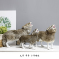Simulation wolf animal model toy fur plush crafts big bad wolf specimen ornaments photography props children's cognition