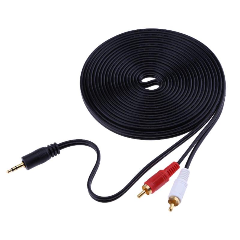 1.5M 3M 5M Jack 3.5mm Audio Cable Connector plug 2RCA Lotus One Point Two Speaker Audio Cable for Computers Connected to TV