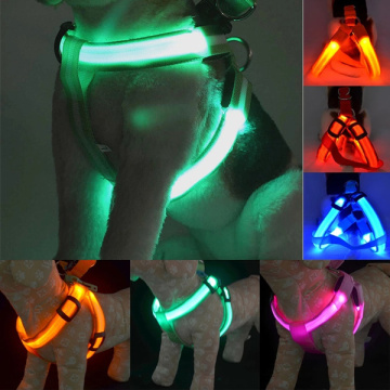 Nylon Pet Safety LED Harness Flashing Light Harness LED Dog Harness Leash Rope Belt LED Dog Collar Vest Pet Supplies