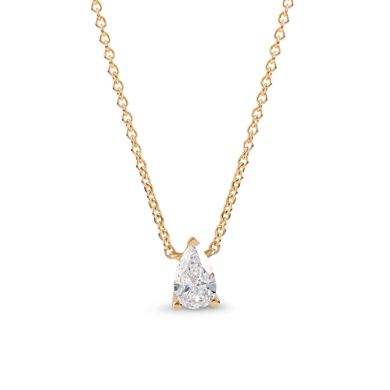 gold pear shaped diamond necklace