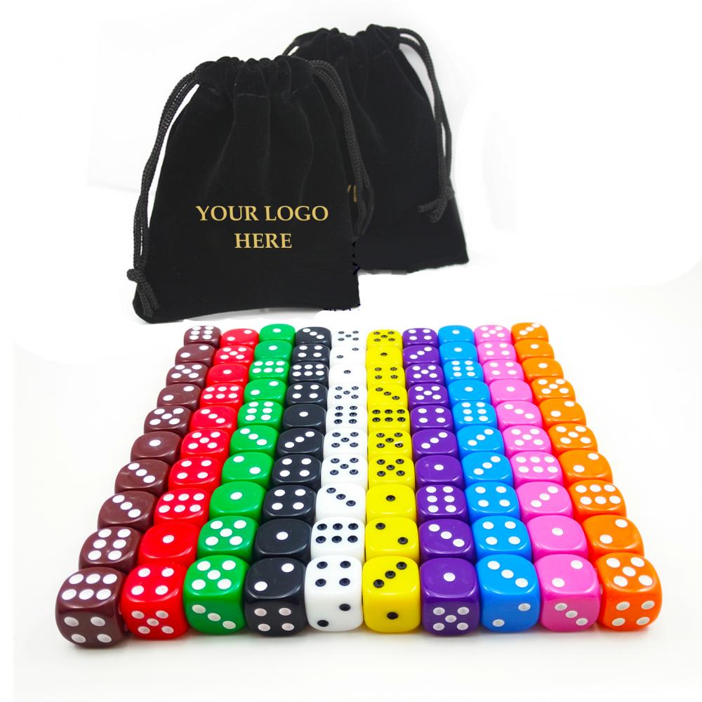 Assorted Colored 16mm 6 Sides Dice Set