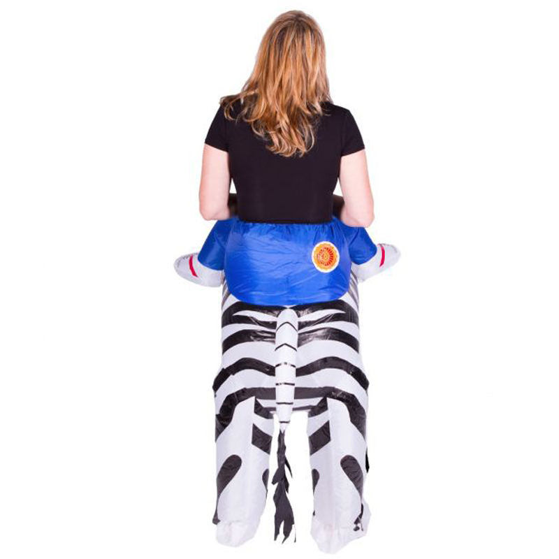 Zebra Inflatable Cosplay Costumes for Adult Ride on Animal Novelty Toys Halloween Christmas Carnival Party Pinto Fancy Dress UP