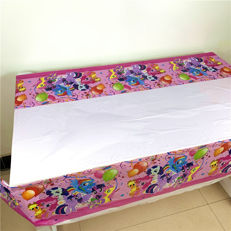 1pc 108x180CM My Little Pony Kids Birthday Party Supplies Cartoon Tablecloth Table Cover Baby Shower Party Decoration Tableware