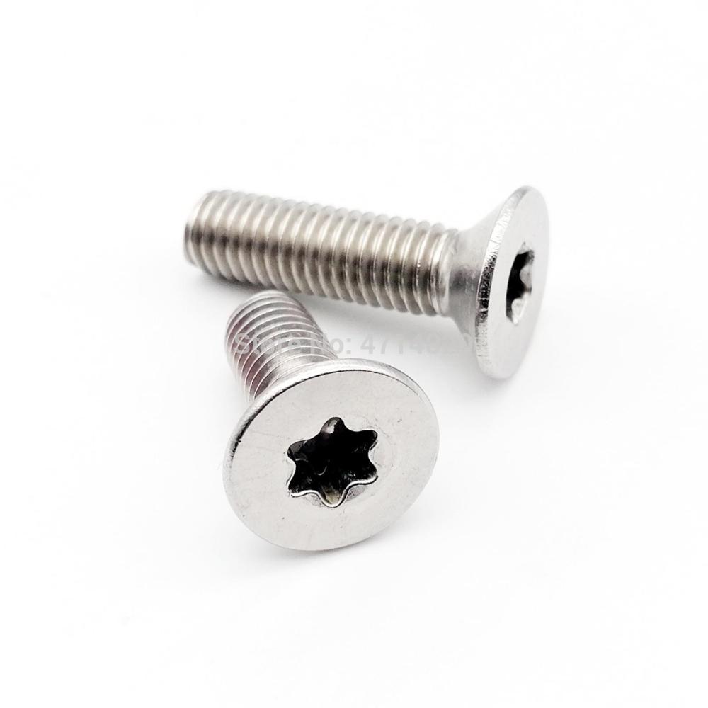 10/50pcs M1.6 M2 M2.5 M3 M4 M5 M6 M8 304 A2-70 stainless steel GB2673 Six-Lobe Torx Flat Countersunk Head Screw Six Lobe Bolt