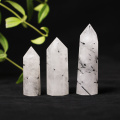 Natural Crystal White Transparent Quartz Point Treatment Hexagonal Prism 50-80mm Obelisk Rod Treatment Stone Home Decoration Gif