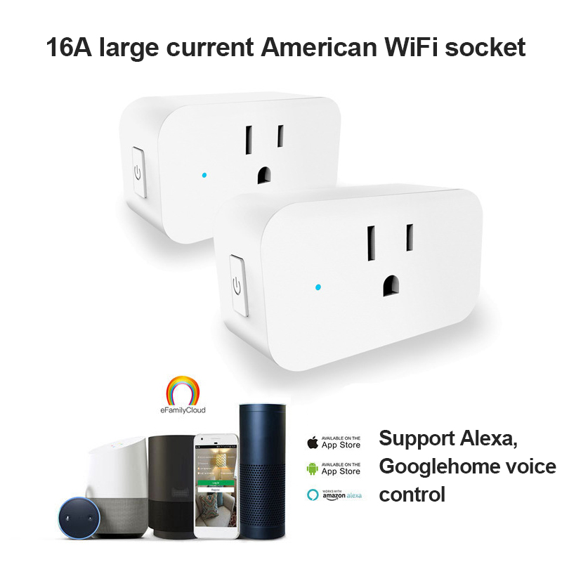 US Standard WiFi Smart Socket Power Plug Outlet Remote Control Energy Monitor Work With Amazon Home Compatible With Alexa/Google