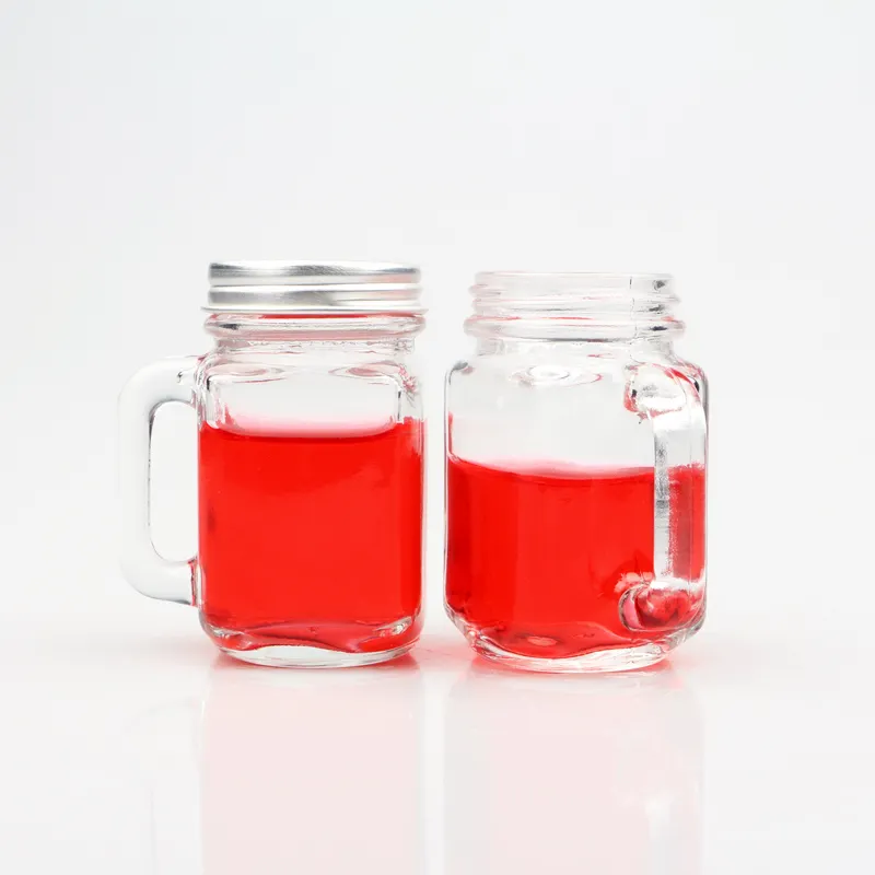 50ml glass mason jar with handle