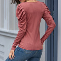 2020 Fashion Flare Sleeve Tunic Blouse Shirt Solid U-Neck Tops Tee Casual Winter Ladies Female Women Long Sleeve Blusas Pullover