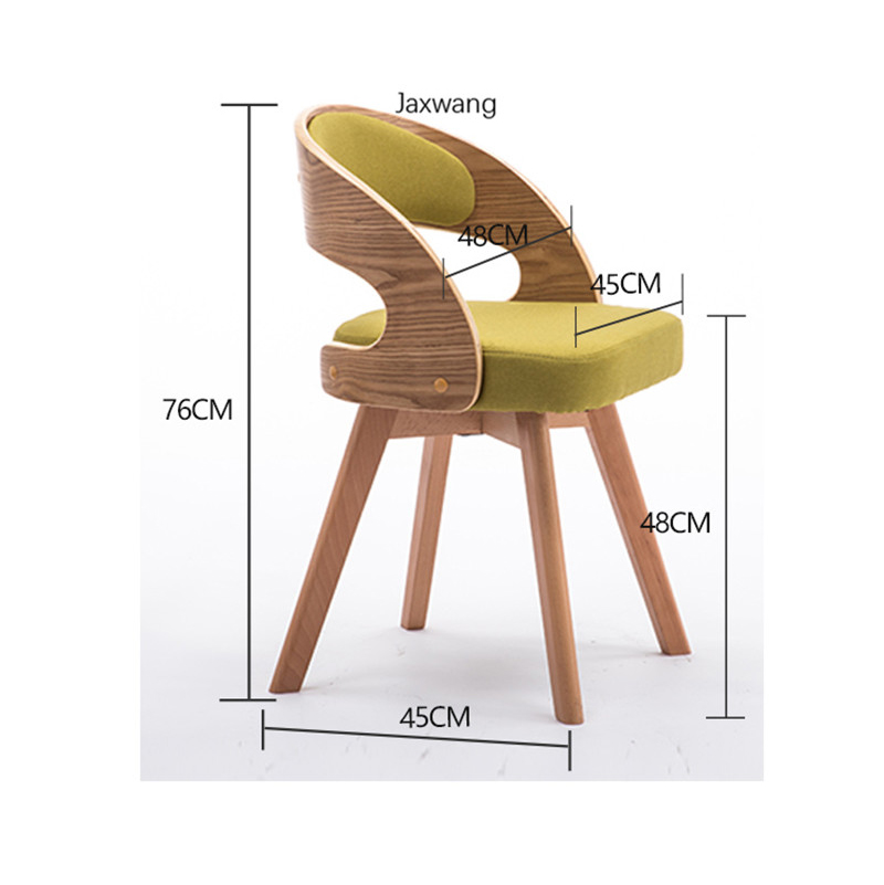 Nordic Dining Chair Solid Wood Dining Chair Rotatable Ins Home Leather Chairs Backrest Modern Minimalist Leisure Dining Chair