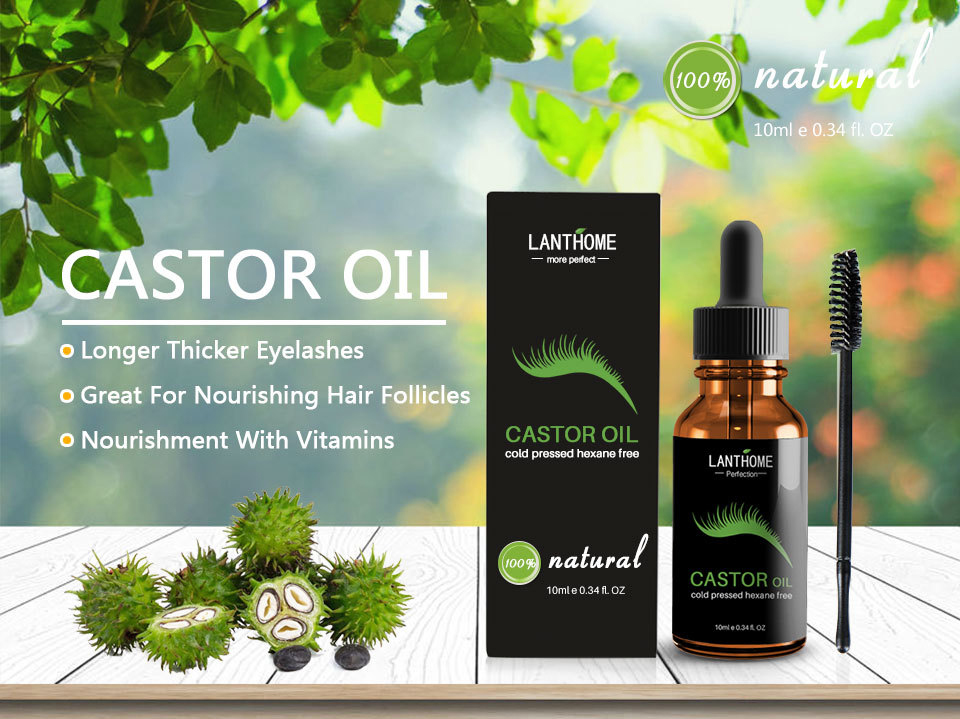 LANBENA Eyebrow Eyelash Growth Liquid Castor Seed Oil Mild Maintenance Nourishing Eyelash Growth Essential Oil Lash Lift TSLM1