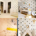 Baby Boy Room Triangles Wall Stickers Simple Shape for Children Room Art Decorative Sticker Kids Nursery Wall Decals Home Decor