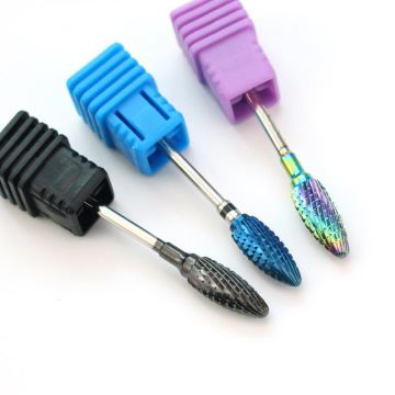 1pcs Rainbow Blue Black Carbide Milling Cutter for Manicure Remove Gel Acylics Nail Drill Bits Accessories Tools