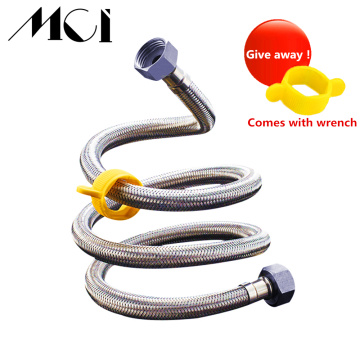 High Quality G1/2 304 Stainless steel toilet plumbing hose angle valve hose Water Heater Flexible Plumbing Hose braided hose Mci