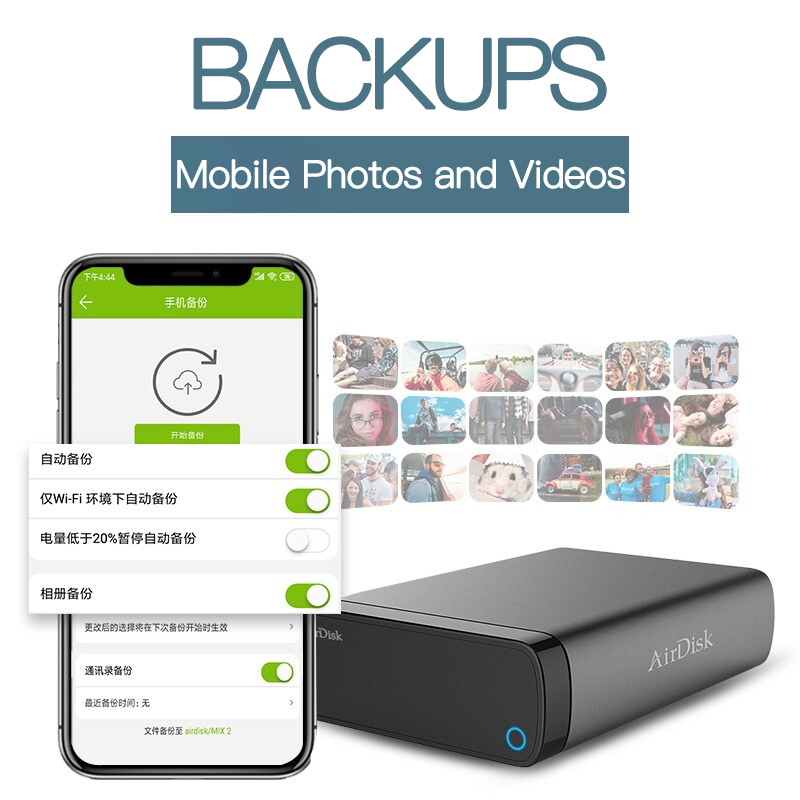 Airdisk Q3X Mobile networking hard Disk USB3.0 NAS Family Network Cloud Storage 3.5" Remotely Mobile Hard Disk Box(NOT HDD)