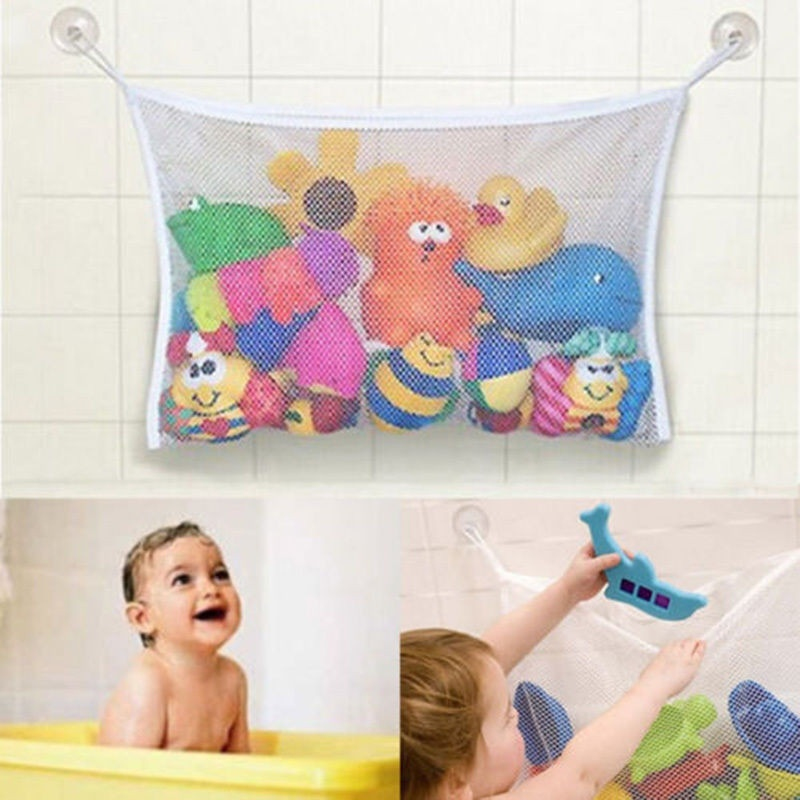 1pc Child Bathtub Play Toy Storage Bag Baby Mesh Toy Bag Doll Suction Bathtub Organizer Bath Toy Baby Net Bags Home Organization